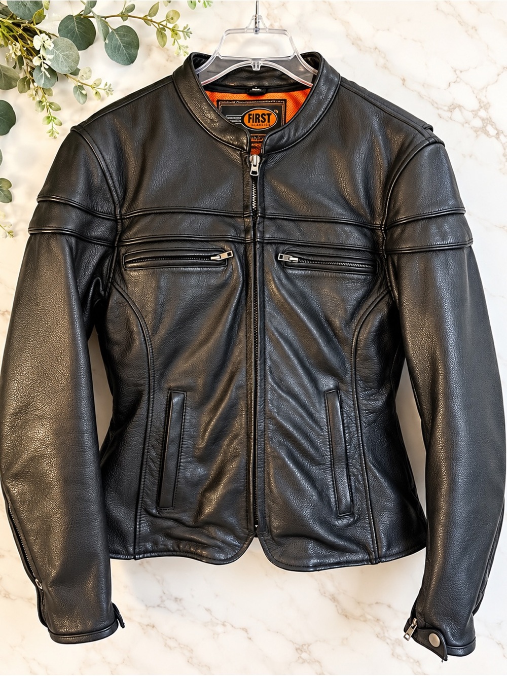 First Classics Maiden Women’s Leather Motorcycle Jacket L Thinsulate